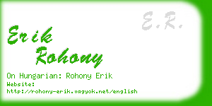 erik rohony business card